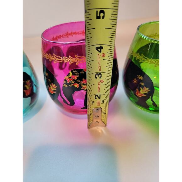 Boho Elephant Stemless Wine Glasses - Tropical Colors - Set of 4 - Picture 11 of 12